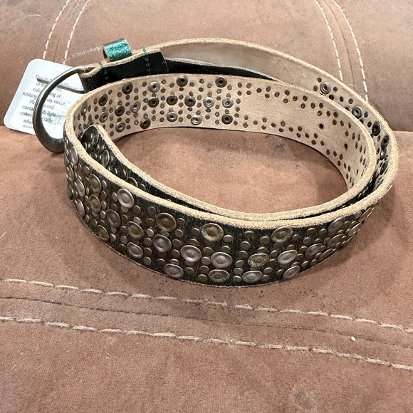 Free People Green Viper Studded Leather Belt NWT Xs/S - Picture 5 of 5